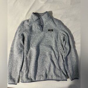 L.L. Bean Women’s Heathered Gray Quarter Button Up Pullover Sweater